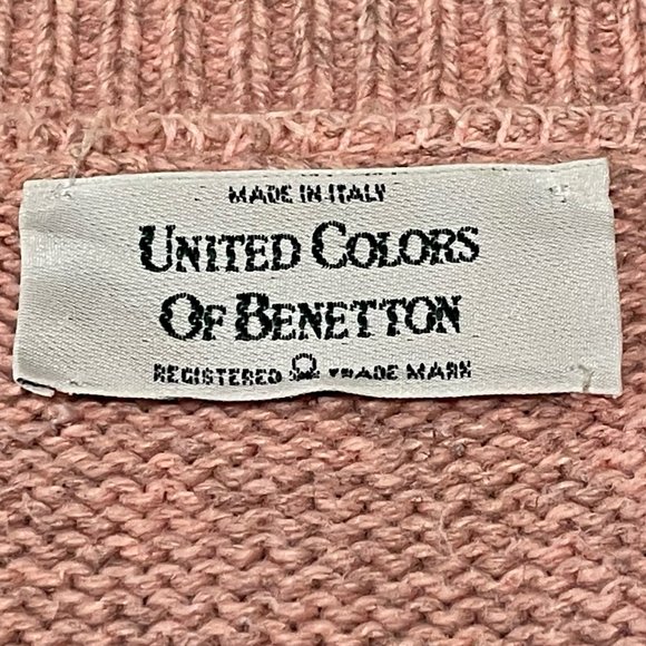 ▪️VTG▪️BENETTON▪️1980's Peach Marled Knit Cropped Cardigan Top - Picture 6 of 11